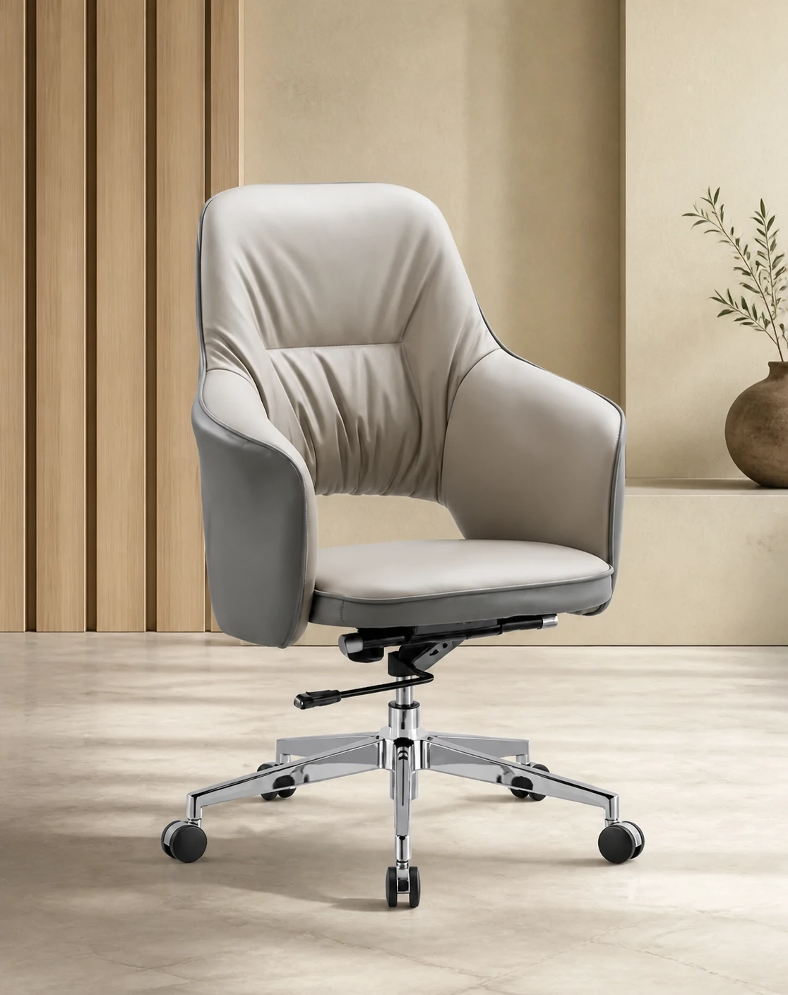 YHSP L18B Indigo modern leather office chair, product view 1